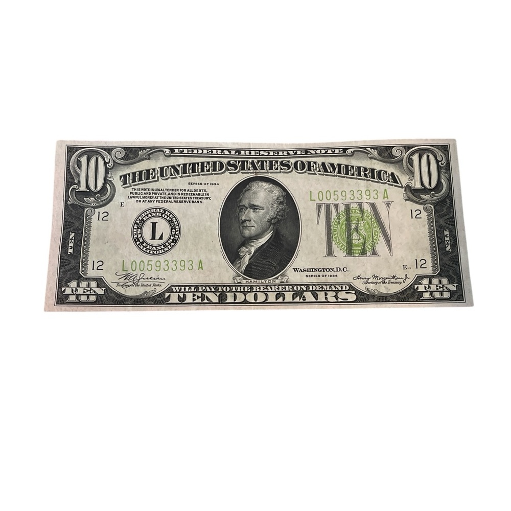 1934 L Ten Dollar Bill